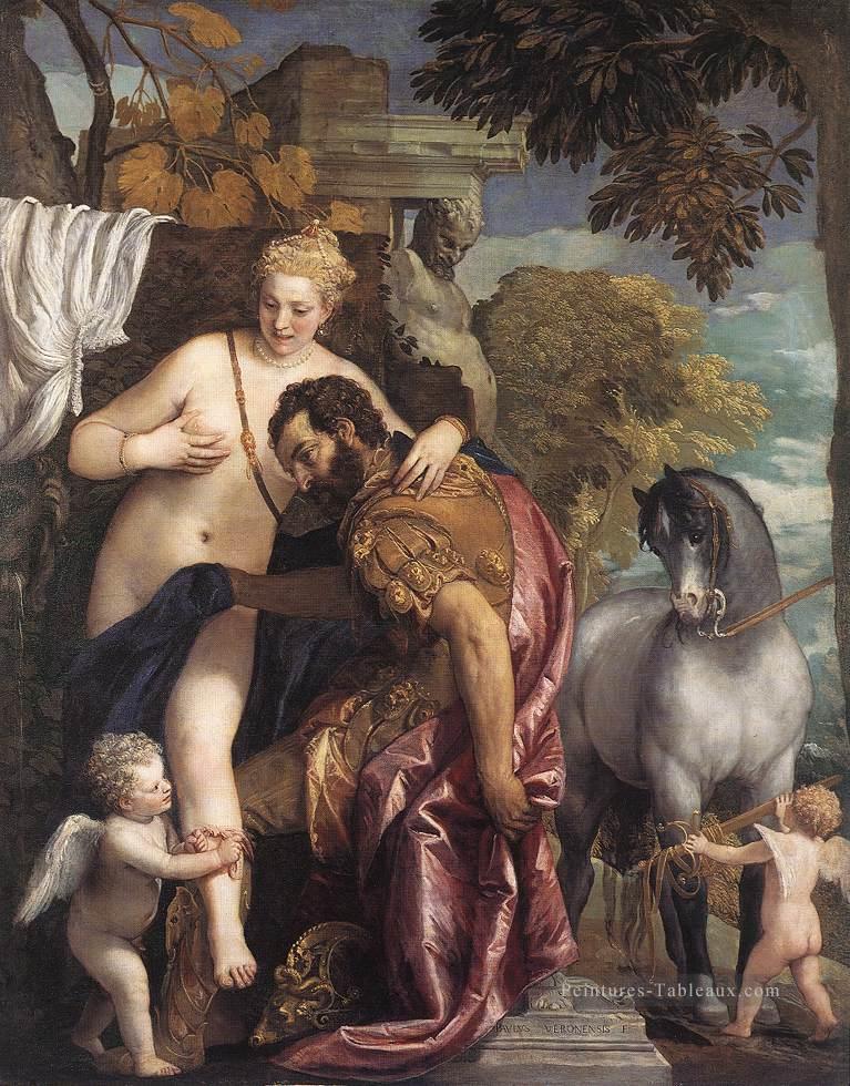 Mars et Venus unis par l’amour Renaissance Paolo Veronese Peintures à l'huile